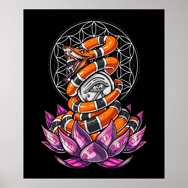 Poster Oeil De Lotus De Horus Fleur De Serpent De Vie (Devant)