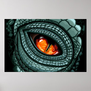 Poster Œil de prédateur reptile primal