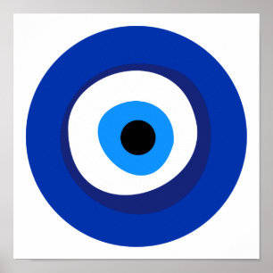 Poster oeil diabolique ancien symbole antiquité talisman 