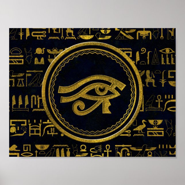 Poster OEil d'or égyptien de Horus - Wadjet (Devant)