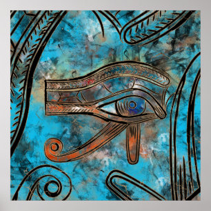 Poster OEil égyptien de Horus - Wadjet - Médias mixtes