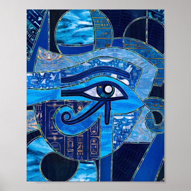 Poster OEil égyptien de Horus - Wadjet - Textures mixtes (Devant)