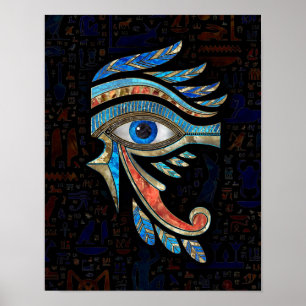 Poster OEil égyptien d'Horus - Pierres et or