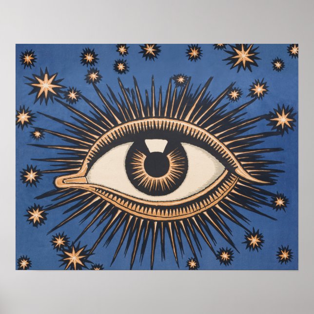 Poster Oeil étoile Lune Celeste Nouveau (Devant)
