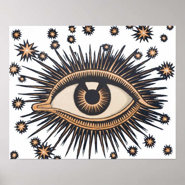 Poster Oeil étoile Lune Celeste Nouveau (Devant)