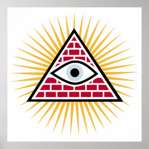 Poster Oeil freemasonique