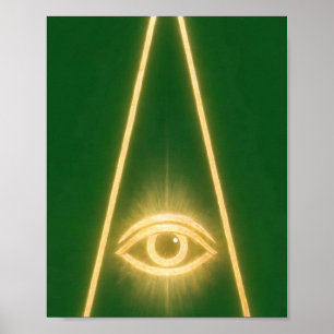 Poster Œil omniscient de l'art maçonnique du 3e degré