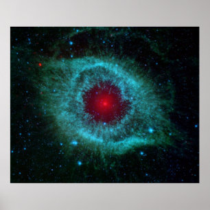 Poster Oeil poussiéreux d'Helix Nebula par le télescope S