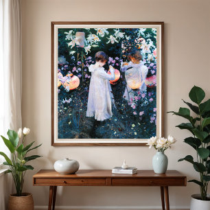 Poster Œillet, Lys, Lys, Rose, Sargent