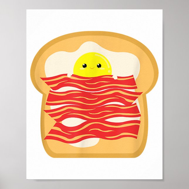 Poster Oeuf Amusant Dans Un T-Shirt Lit Bacon - Brea Nour (Devant)