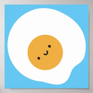 Poster Oeuf au plat de Kawaii