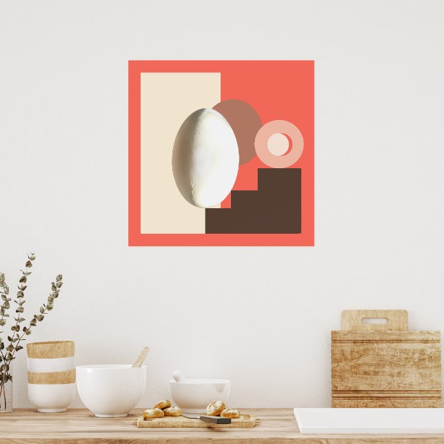 Poster Oeuf blanc Design moderne Bauhaus (Cuisine)