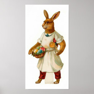 Poster Oeuf Cook Bunny Vintage de Pâques