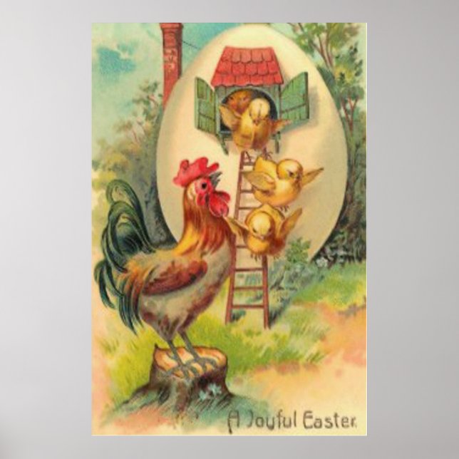 Poster OEuf de poussin de Pâques (Devant)