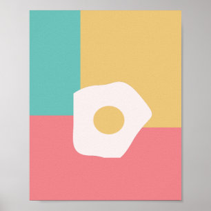Poster Oeuf Frit Petit Déjeuner Colorful Pop Art Style