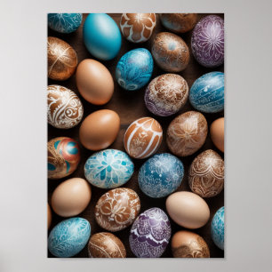 Poster Oeuf Mandala - Design Floral Boho complexe