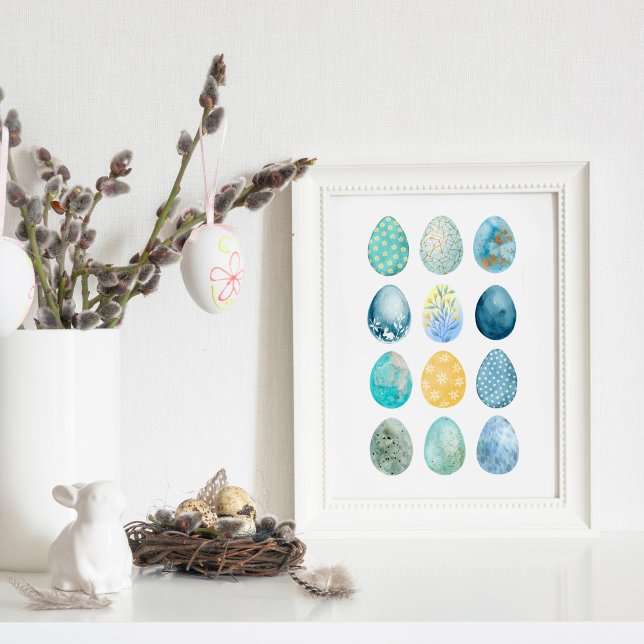 Poster OEufs de Pâques aquarelles (Créateur téléchargé)