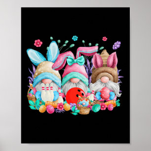 Poster Œufs de Pâques Bunny Gnomes Bowling Amateur Pâque