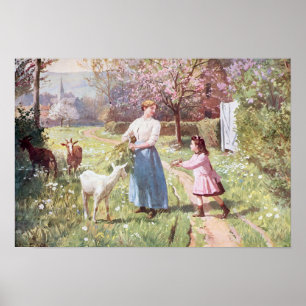 Poster Oeufs de Pâques dans le pays, 1908