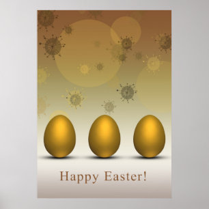 Poster Oeufs de Pâques dorés modernes