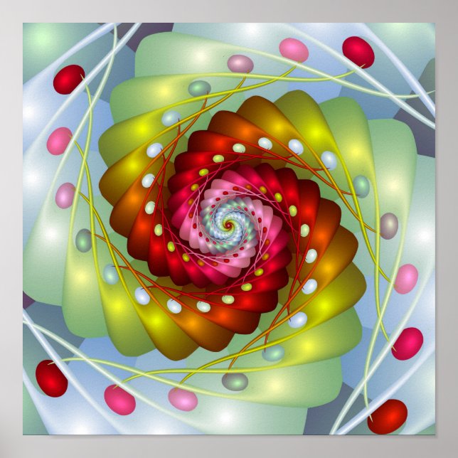 Poster Œufs de Pâques en spirale (Devant)