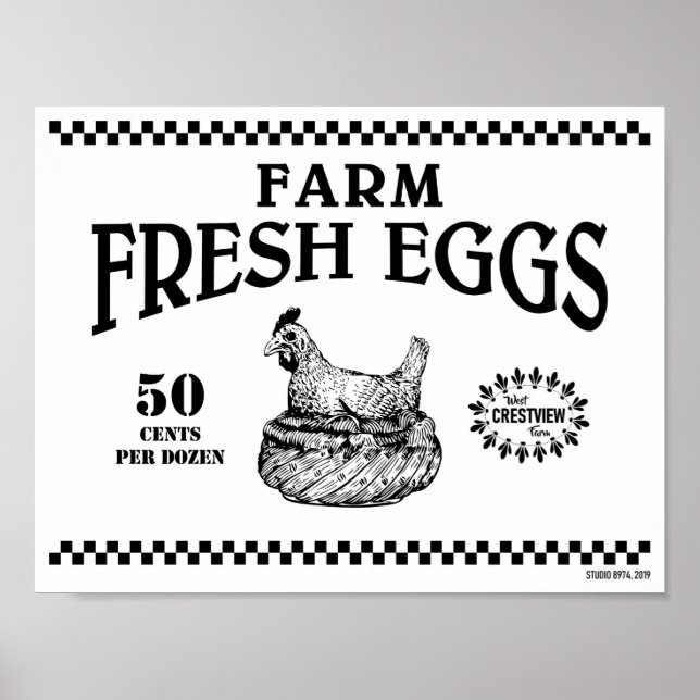POSTER OEUFS FRAIS DE FERME (Devant)