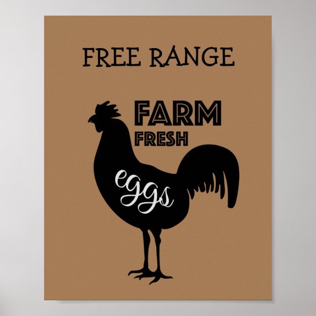 Poster OEufs frais de ferme à gamme libre (Devant)