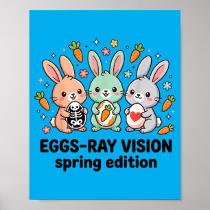 Poster Œufs-Ray Édition Printanière Drôle Rad Tech Pâques