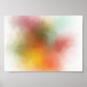Poster Oeuvre Abstraite Rouge Jaune Bleu Vert Violet Rose