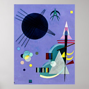Poster OEuvre abstraite violette-verte colorée