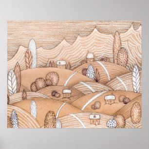 Poster Oeuvre artisanale du village de pain d'épices   Po