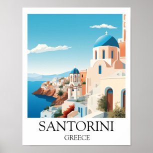 Poster Oeuvre classique de Santorin - Grec Vintage