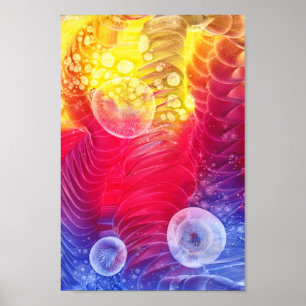 Poster Œuvre d'art abstraite peinte à la main avec une lu