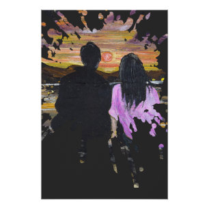 Poster Œuvre d'art artisanale – Coucher de soleil ensembl