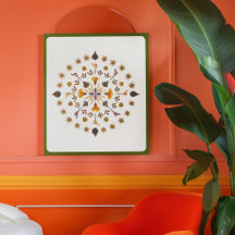 Œuvre d'art botanique de mandala de fleurs pressée