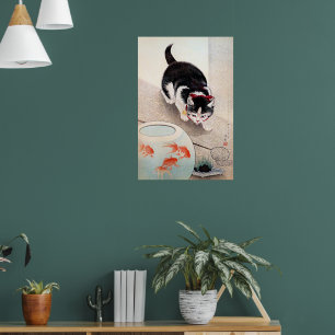 Poster Œuvre d'art Bowl de chat et poisson rouge, 