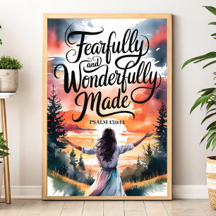 Poster Oeuvre d'art chrétienne murale faite avec crainte