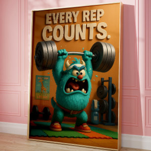 Poster Œuvre d'art de salle de sport amusante   Art de mo