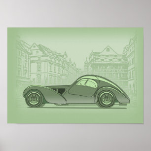Poster Œuvre d'art de voiture rétro