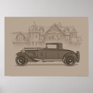 Poster Œuvre d'art de voiture rétro