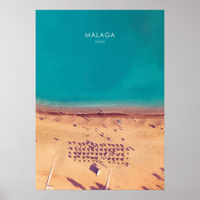 Poster Oeuvre d'art de voyage de Malaga, Espagne (Devant)