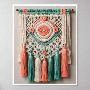 Poster OEuvre d'art d'inspiration macrame Boho-chic Poste