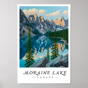Poster Œuvre d'art du lac Moraine Canada, Rocheuses canad