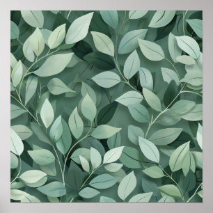 Poster Œuvre d'art murale à motif de feuille botanique de