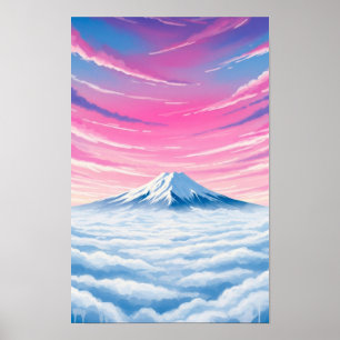 Poster Œuvre d'art murale. Au-dessus des nuages