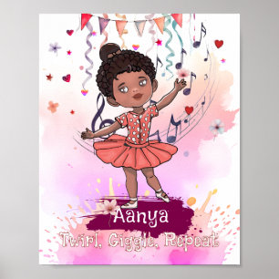 Poster Oeuvre d'art murale Ballerine Bébé Noir