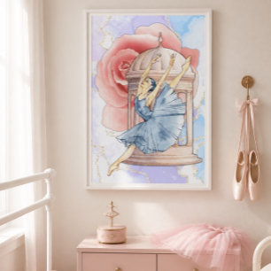 Poster Œuvre d'art murale Ballerine Rose