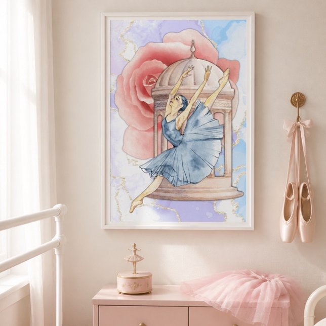 Poster Œuvre d'art murale Ballerine Rose (Créateur téléchargé)