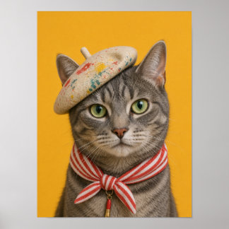 Poster Œuvre d'art murale chat tigré — Portrait d'animal