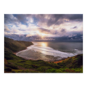 Poster Œuvre d'art murale de coucher de soleil côtier I